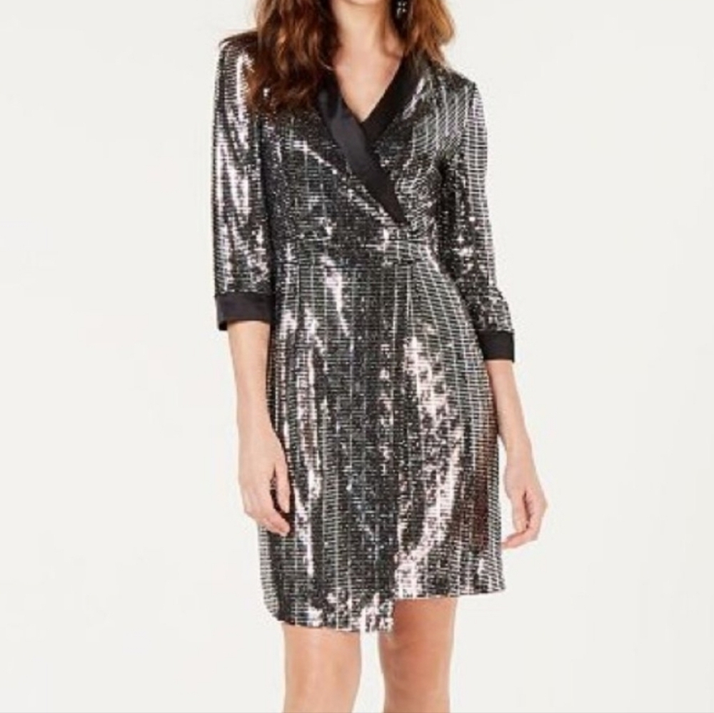 INC Mirror Ball Blazer Mini Dress